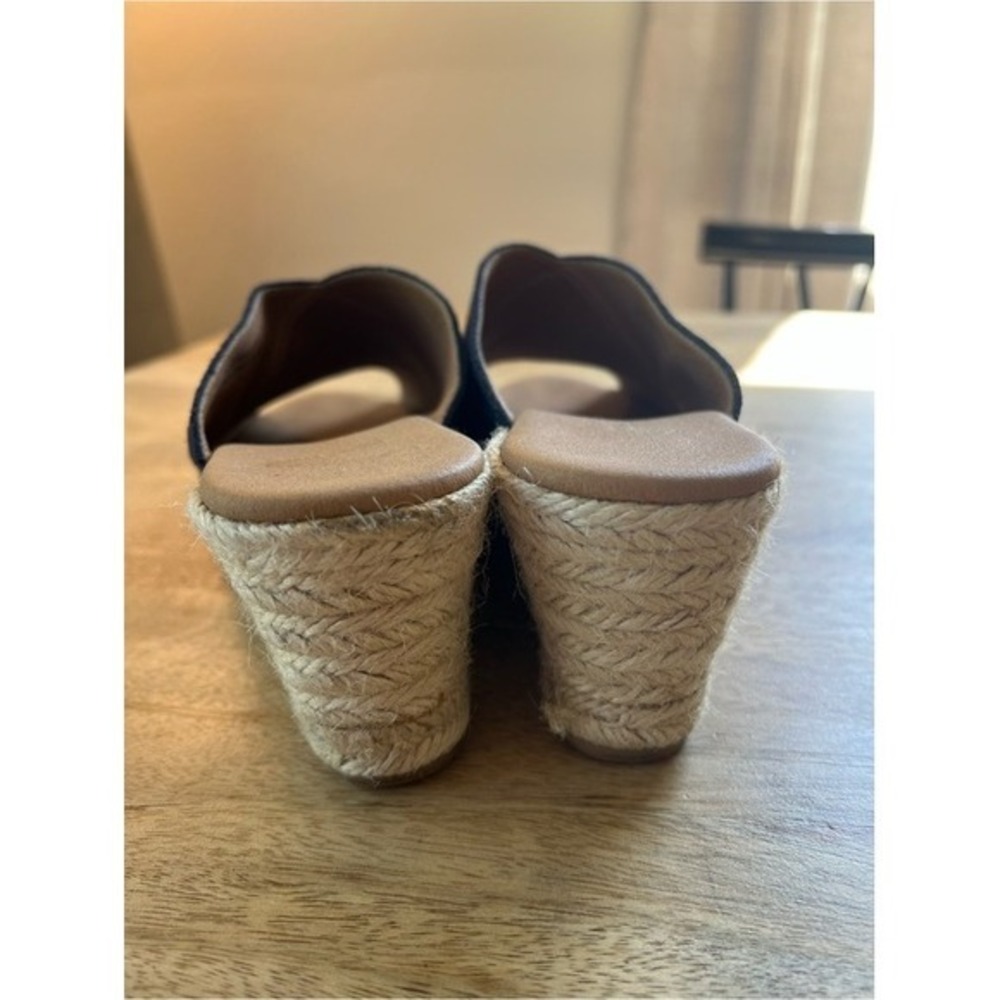 Paseart Navy Suede Crisscross Espadrille Wedge Sandals size 7.5 - Picture 4 of 9